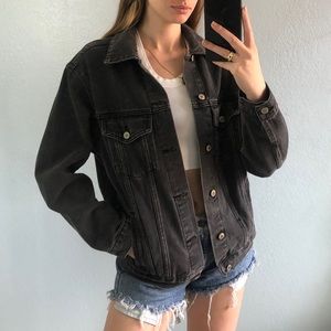 Nwot Brandy Melville Black Denim Jacket 